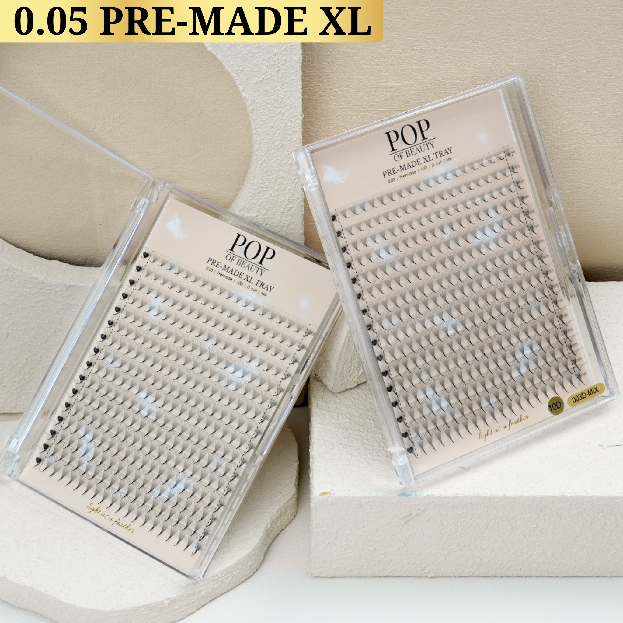 XL PRE-MADE Lash Trays 0.05