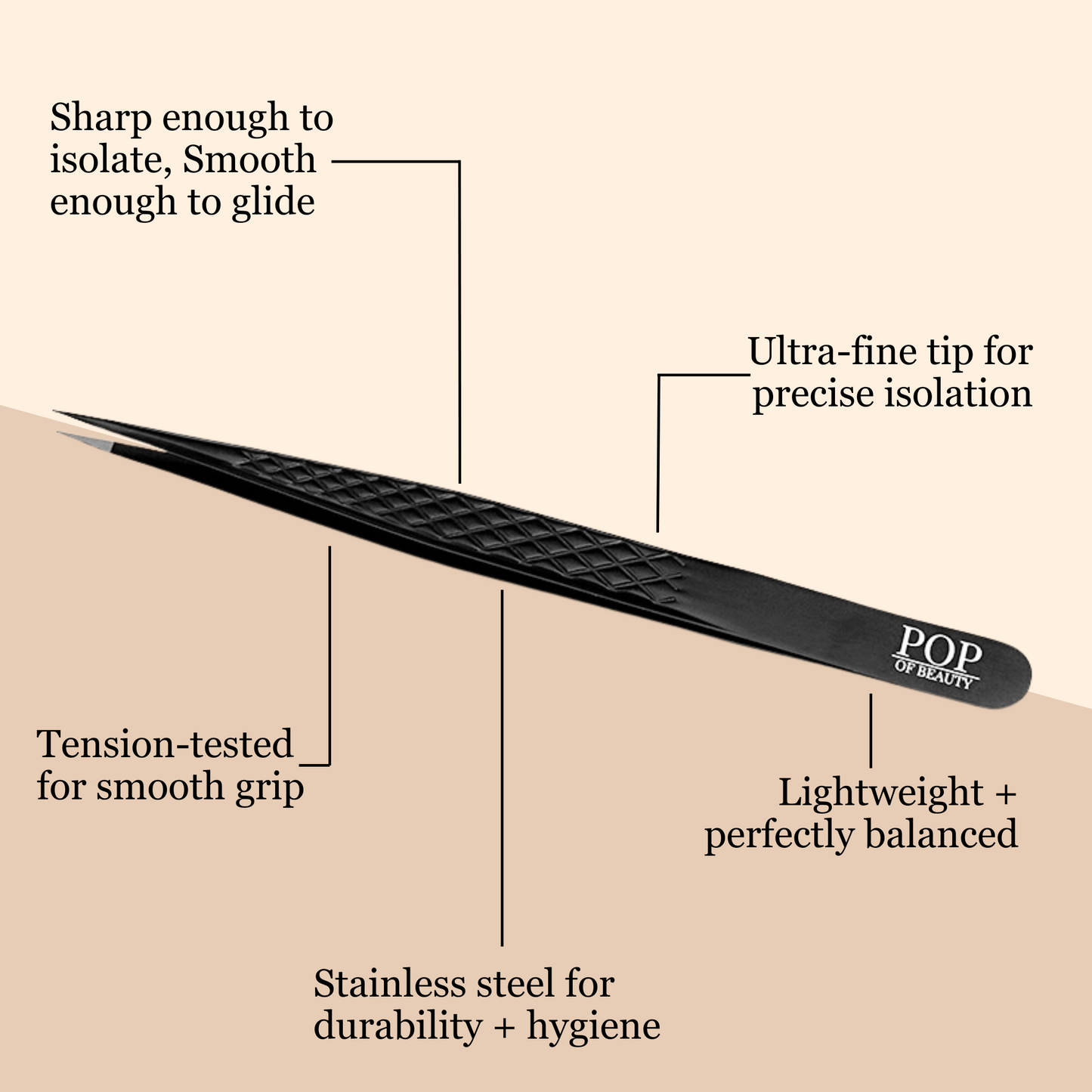 Straight Isolation Lash Tweezers