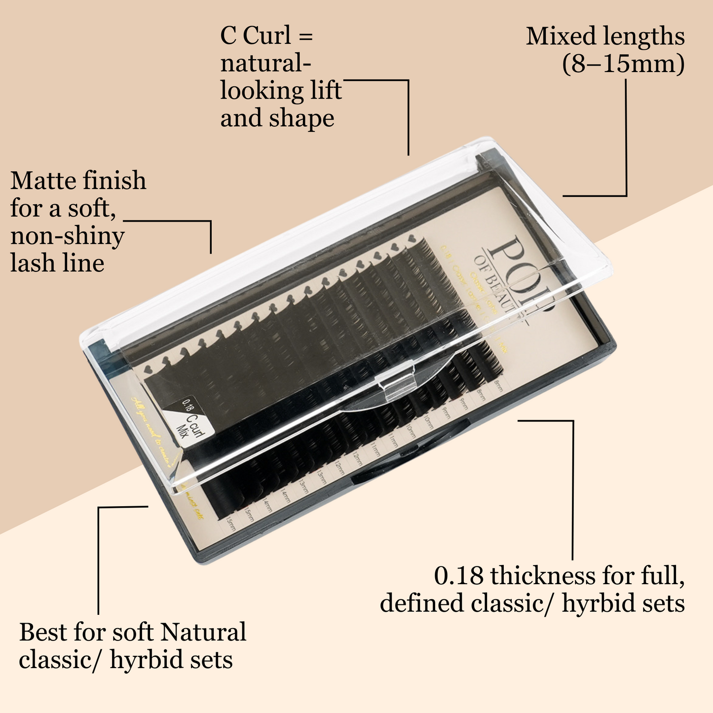 Mixed Length C Curl Classic Trays 0.18