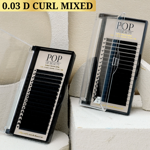 Mixed Length D Curl Russian Volume Trays - 0.03 - Pop Of Beauty