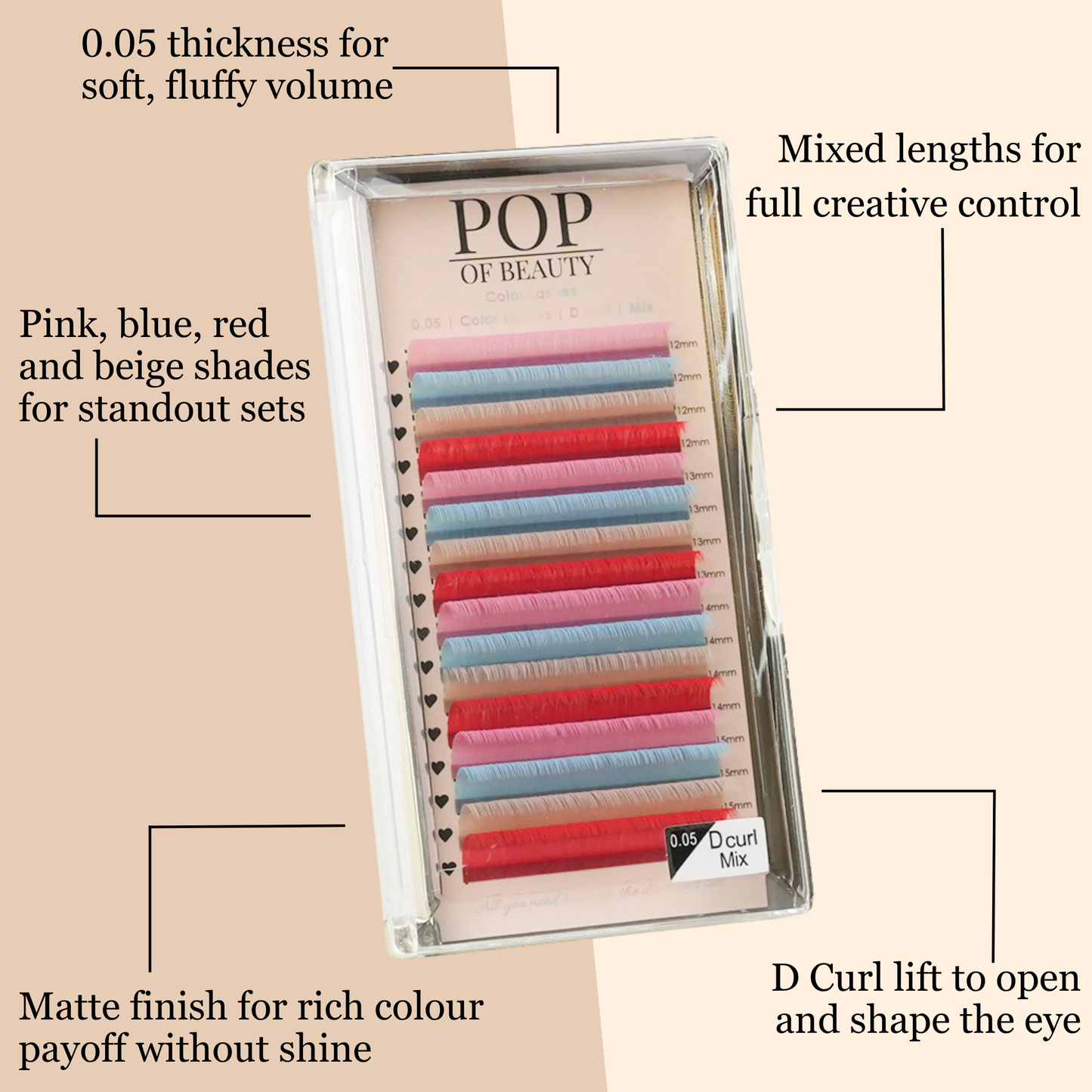 'POP of Colour' Mixed Length (0.05 D Curl)
