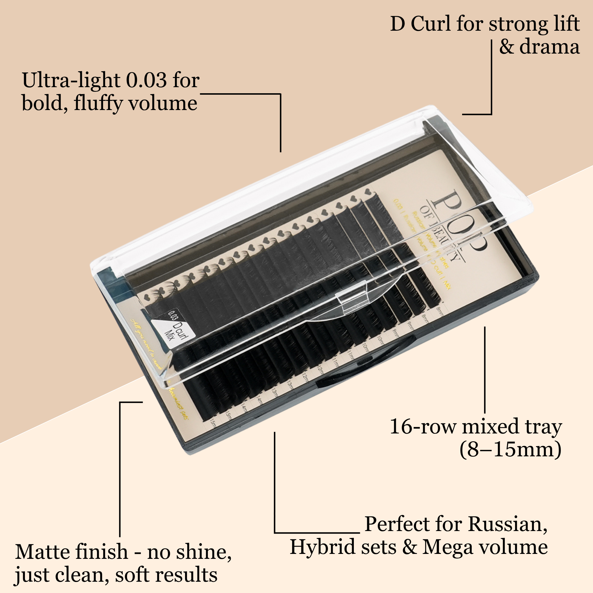 Mixed Length D Curl Russian Trays 0.03