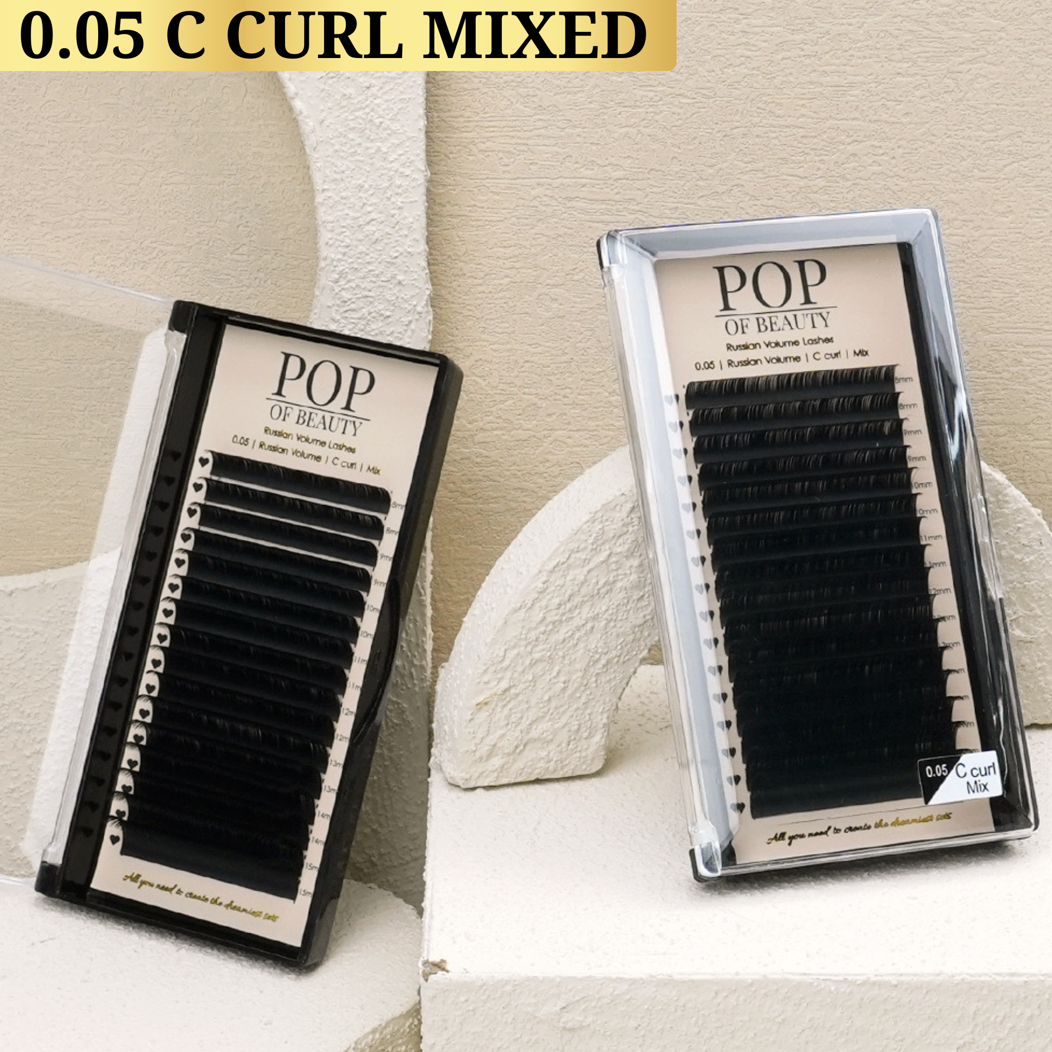 Mixed Length C Curl Russian Trays 0.05