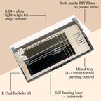 EASYFAN Mixed Length D Curl Russian Trays - 0.03
