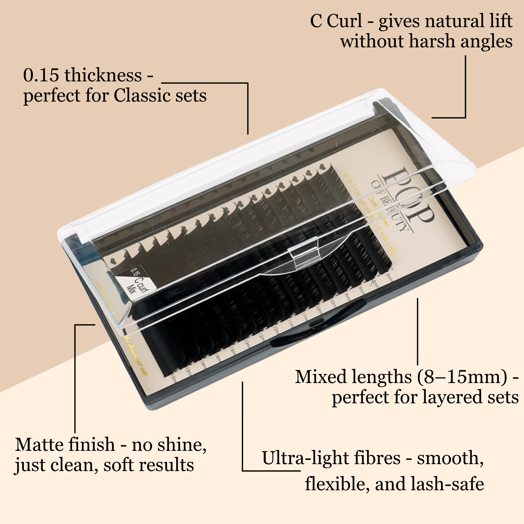 Mixed Length C Curl Classic Trays 0.15
