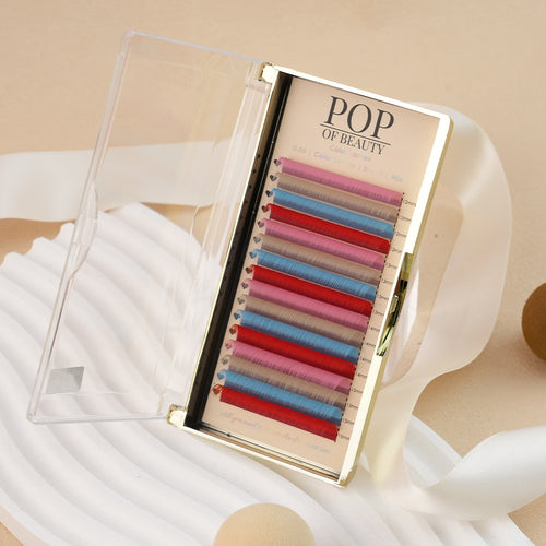 'POP of Colour' Mixed Length Coloured Lashes - 0.05 D Curl