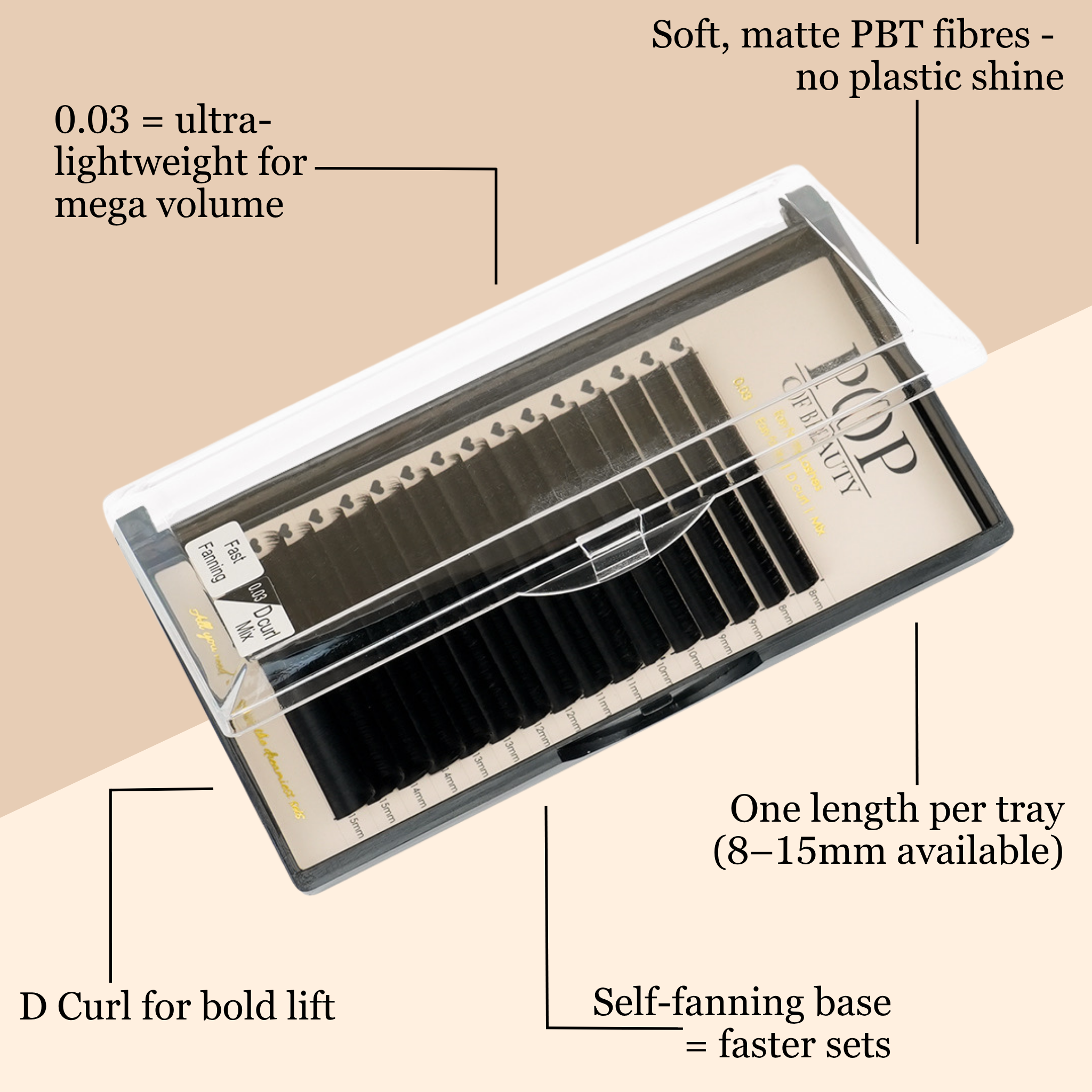 EASYFAN Single Length D Curl Russian Trays (0.03)