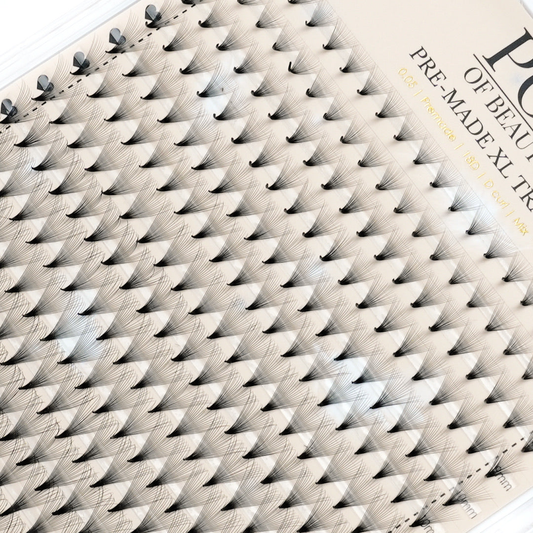 XL Pre-Made 18D Lash Trays - 0.05