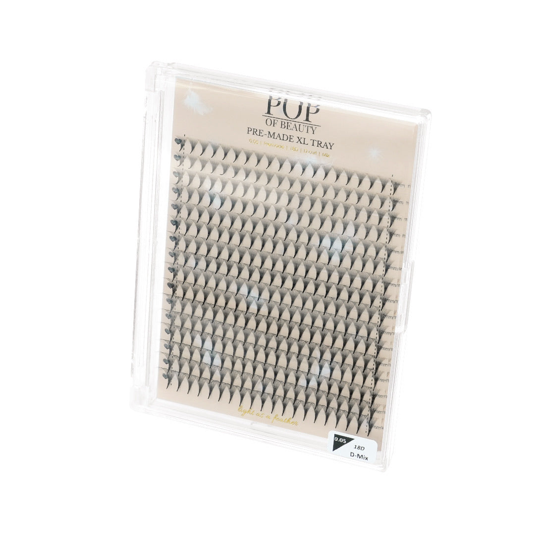 XL Pre-Made 18D Lash Trays - 0.05