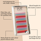 'POP of Colour' Mixed Length Coloured Lashes - 0.05 D Curl