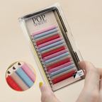 'POP of Colour' Mixed Length Coloured Lashes - 0.05 D Curl