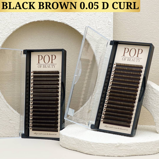 Mixed Length BLACK BROWN Lashes D Curl Trays (0.05)