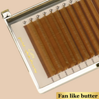 Mixed Length LATTE Light Brown D Curl Trays - 0.05
