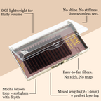 Single Length MOCHA Dark Brown D Curl Trays - 0.05