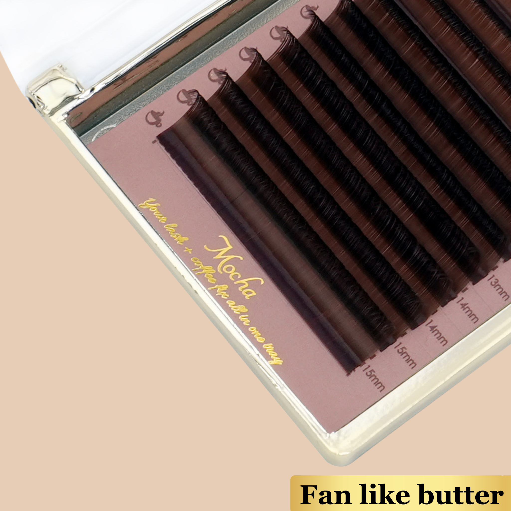 Mixed Length MOCHA Dark Brown D Curl Trays (0.05)